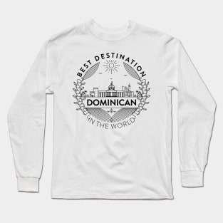 Dominican Minimal Badge Design Long Sleeve T-Shirt